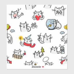 Adesivo Gatos engraçados, leite e magia.