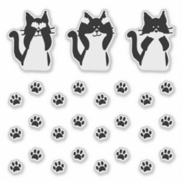 Adesivo Gatos Fofos Três Gatinhos Sábios com Marcas de Pat