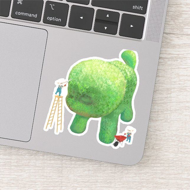 Adesivo Gatos-jardineiros e animais verdes (Detalhe)