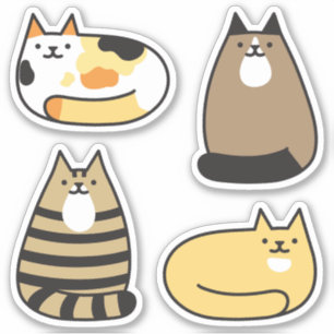 Adesivo Gatos Kawaii Super Bonitos