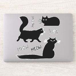 Adesivo Gatos legal de Gatinho Preto, Meow Meow Vinyl Stic
