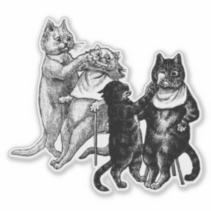 Adesivo Gatos na arte da ilustração do corte de cabelo d