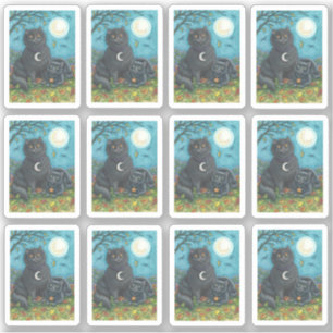 ADESIVO GATOS NEGROS DE ARTE PASTA ENROLADOS SOB GRANDE LU