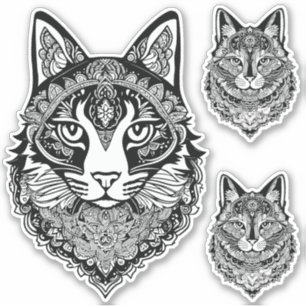 Adesivo Gatos Ornamentais