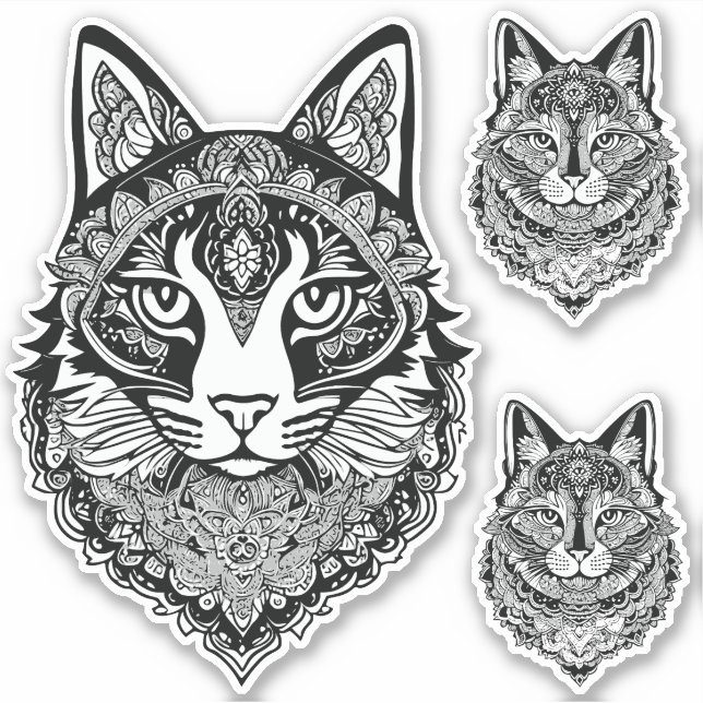 Adesivo Gatos Ornamentais (Frente)
