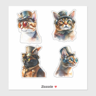 Adesivo Gatos Steampunk