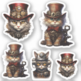 Adesivo Gatos Steampunk