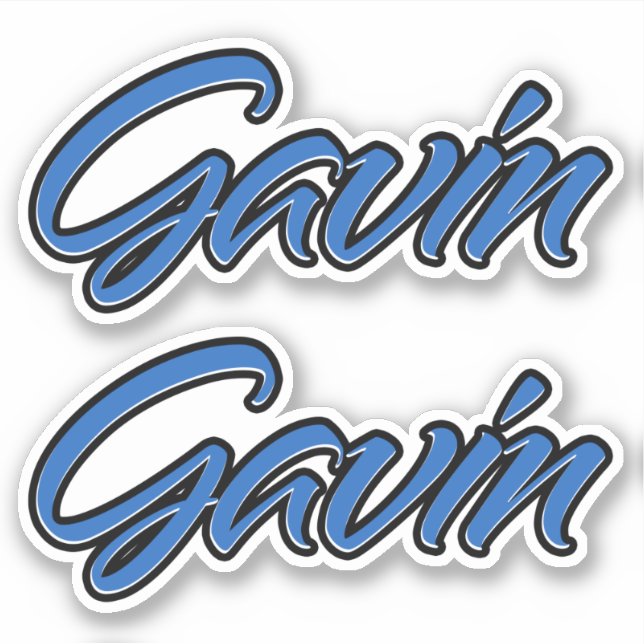 Adesivo Gavin Name blue Aufkleber Sticker Stickerset (Frente)