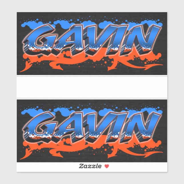 Adesivo Gavin Vorname Name Graffiti Aufkleber Sticker (Folha)