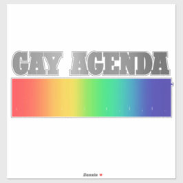 Adesivo Gay Agenda | Rainbow Ombre Funny Orgulho gay