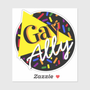 Adesivo Gay Ally Rainbow Black 80s Estilo Memphis