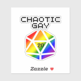 Adesivo Gay caótico D20 - DND do Orgulho LGBTQ+