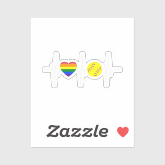 Adesivo Gay Softball Shirt Softball Player Gay Pride LGBTQ