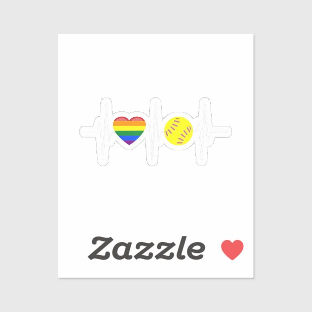 Adesivo Gay Softball Shirt Softball Player Gay Pride LGBTQ (Folha)