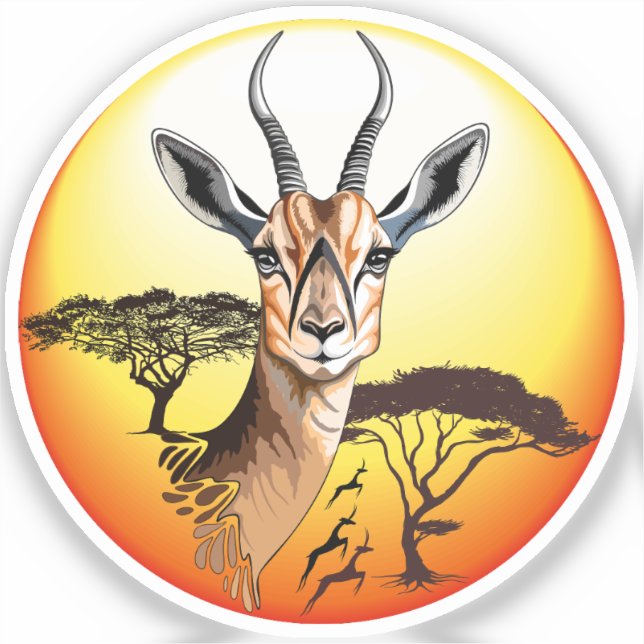 Adesivo Gazelle African Antelope Wild Animal (Frente)