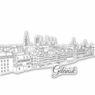 Adesivo Gdansk, ilustração do viagem do Polônia