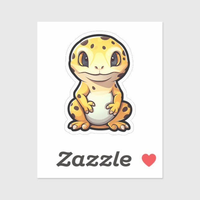 Adesivo Gecko de desenho animado (Folha)