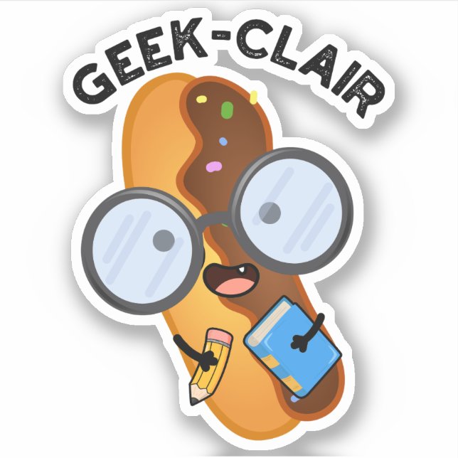 Adesivo Geek-clair Engraçado Eclair Pun (Frente)
