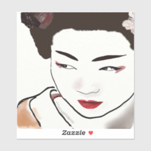 Adesivo Geisha Girl Watercolor