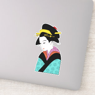 Adesivo Geisha Japonês Bonito