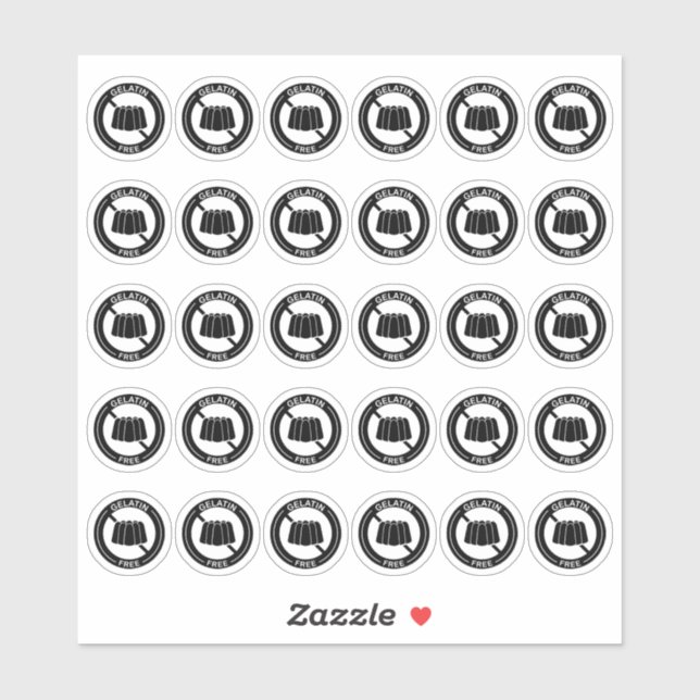 Adesivo Gelatin Free Wedding Place Card Mini Food Allergy (Folha)