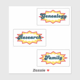 Adesivo Genealogia, Pesquisa, Família, design de pop de hi