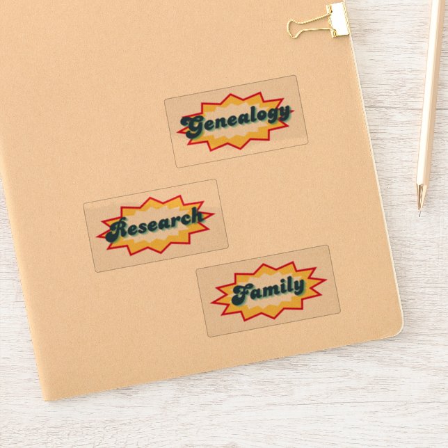 Adesivo Genealogia, Pesquisa, Família, design pop de histó (Notebook)