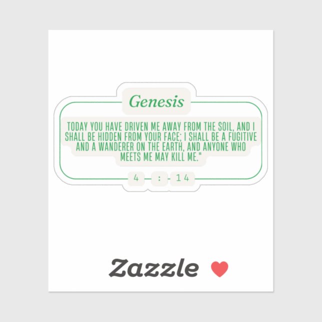 Adesivo Gênesis 4:14 (Folha)