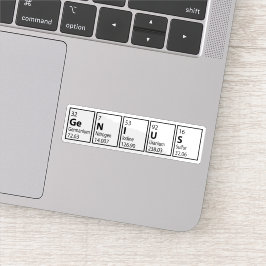 Adesivo Gênio Mesa Periódica Nerd Ciência Funerária