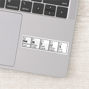 Adesivo Gênio Mesa Periódica Nerd Ciência Funerária