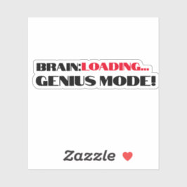 Adesivo Genius Mode - vinheta branca vermelha preta motiva