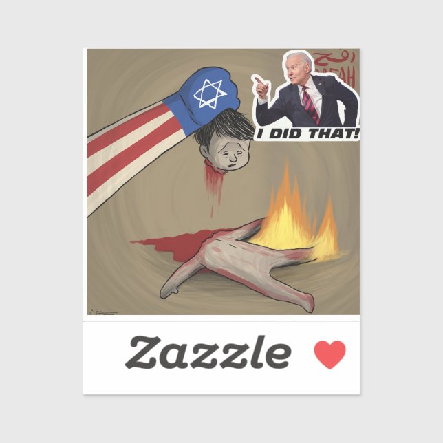 Adesivo Genocídio anti-biden Sticker (Folha)