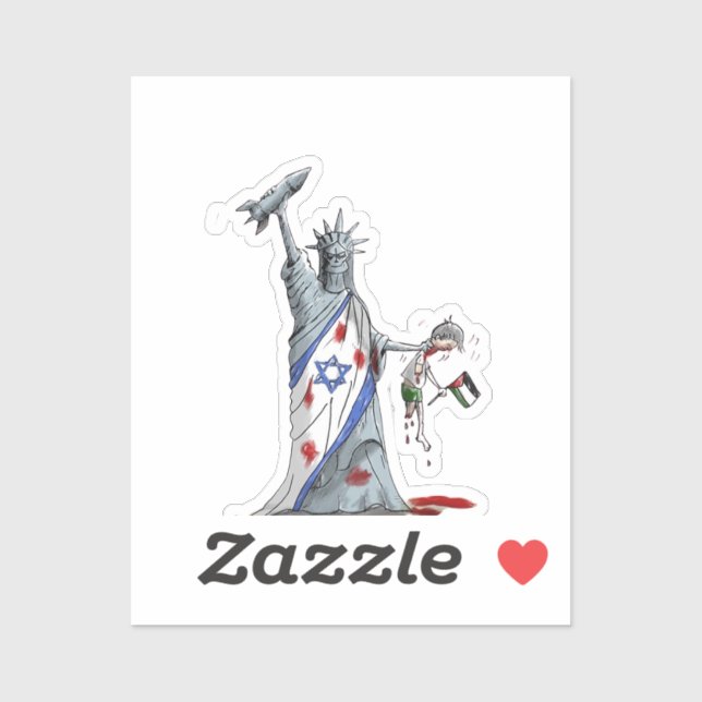 Adesivo Genocídio israelo-americano Sticker Free Palestine (Folha)