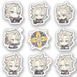 Adesivo Genshin Impact Chibi Albedo Stickers