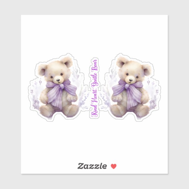 Adesivo Gentilador de Urso Cardíaco - Design de Urso Bonit (Folha)