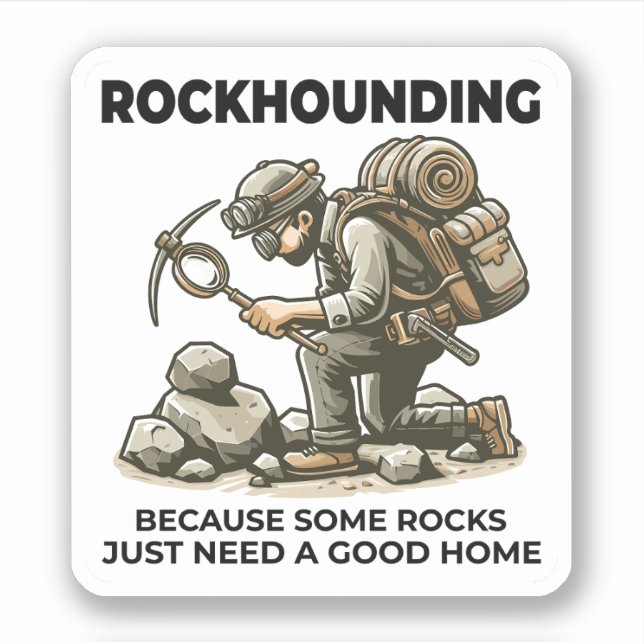 Adesivo Geologia do Coletor Mineral de Coleta de Rock (Frente)