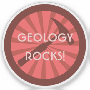 Adesivo Geologia Rocks! Crachá de martelo do geólogo Vin
