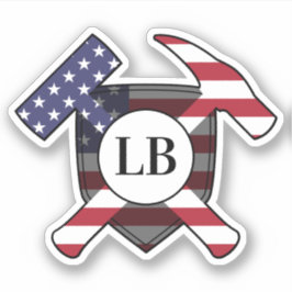 Adesivo Geólogo Hammers com suas Iniciais em um Vinil