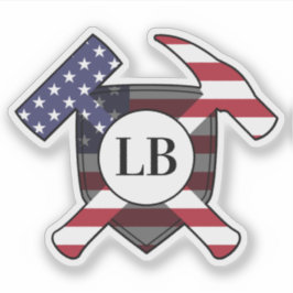 Adesivo Geólogo Hammers com suas Iniciais em um Vinil