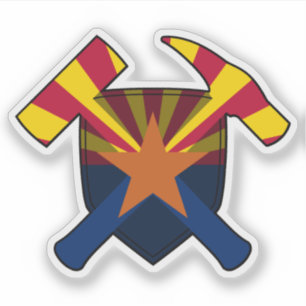 Adesivo Geólogo Rock Hammers - Bandeira de Arizona Vinil