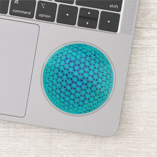 Adesivo Geometria assustada, flor teal da vida