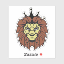 Geometric Lion King Sticker – Power, Strength