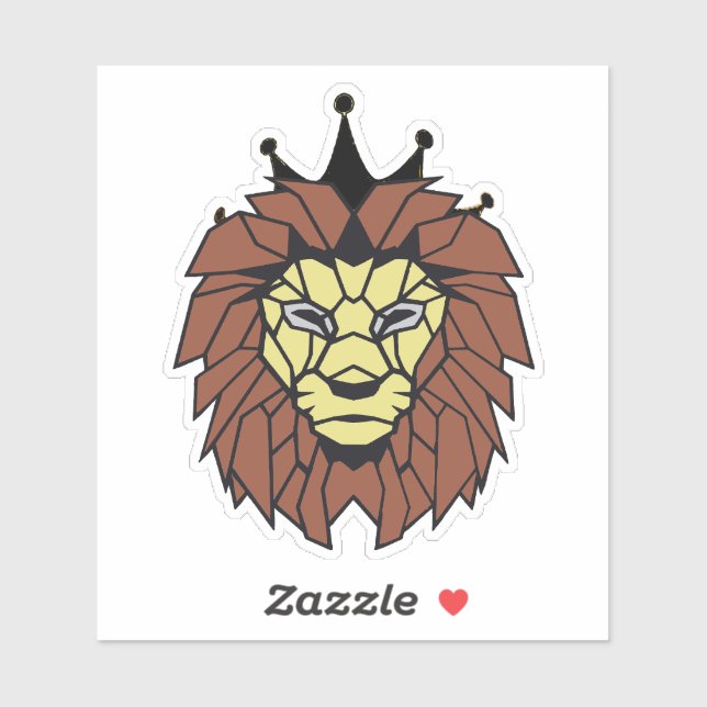 Adesivo Geometric Lion King Sticker – Power, Strength  (Folha)