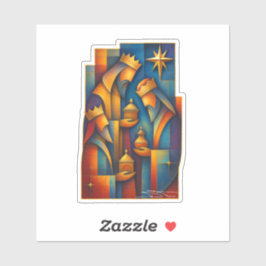 Adesivo Geometric Magi - Three Wise Men Christmas Star Art