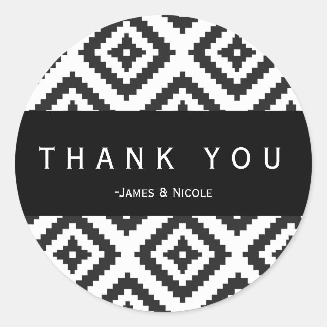 Adesivo Geométrico do Padrão Preto e Branco (Frente)