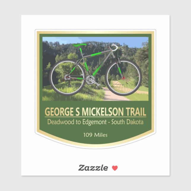Adesivo George S Mickelson Trail (bicicleta2) (Folha)