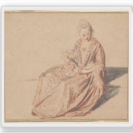 Adesivo Georges Seurat - Mulher sentada com ventilador