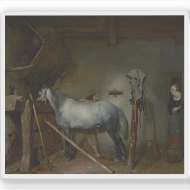 Adesivo Gerard ter Borch - Equinos Estáveis (Frente)