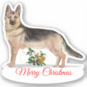 Adesivo German shepherd de Natal feliz Vinil com corte per