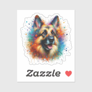 Adesivo German shepherd Paint Splatter